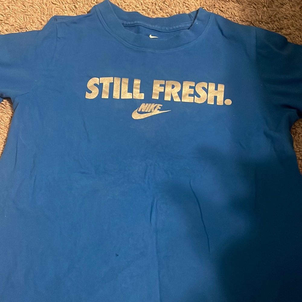 NIKE blue and silver still fresh tee
